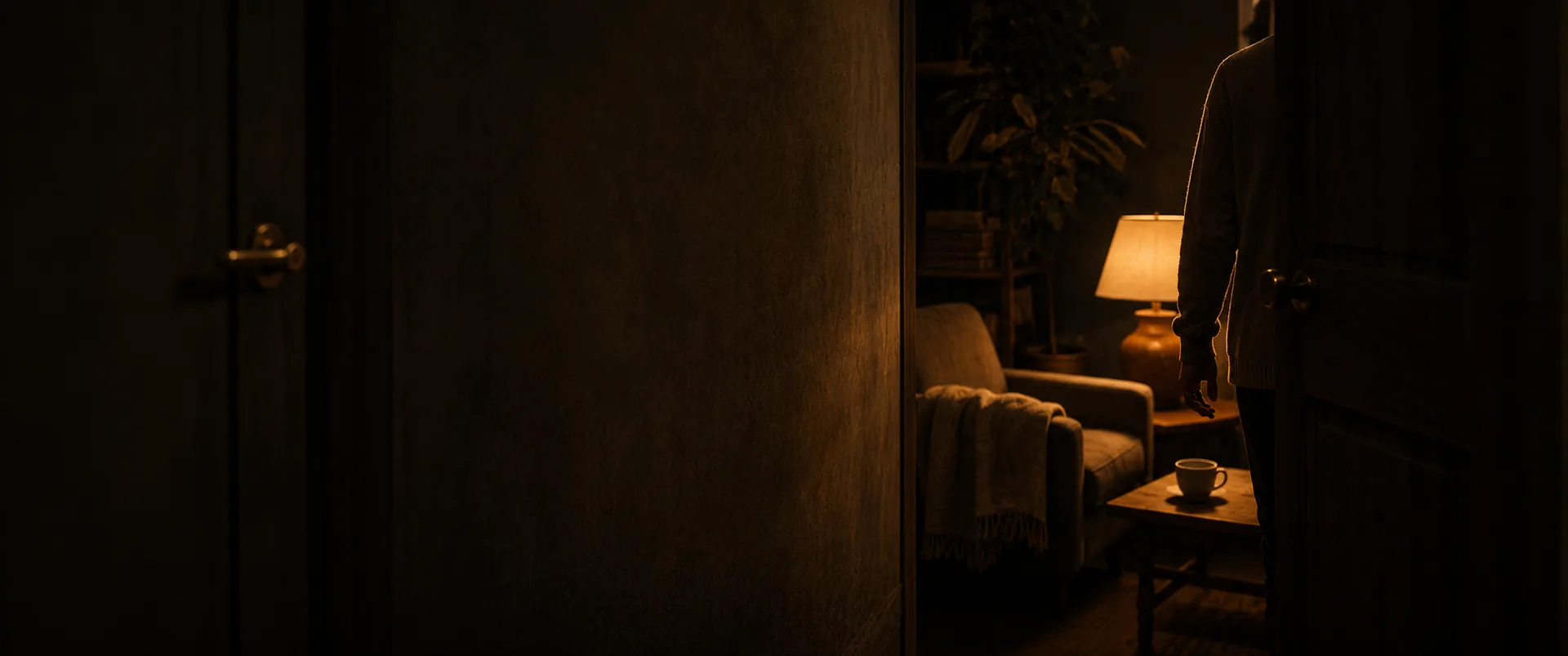Two armchairs facing each other in a warm, quiet room